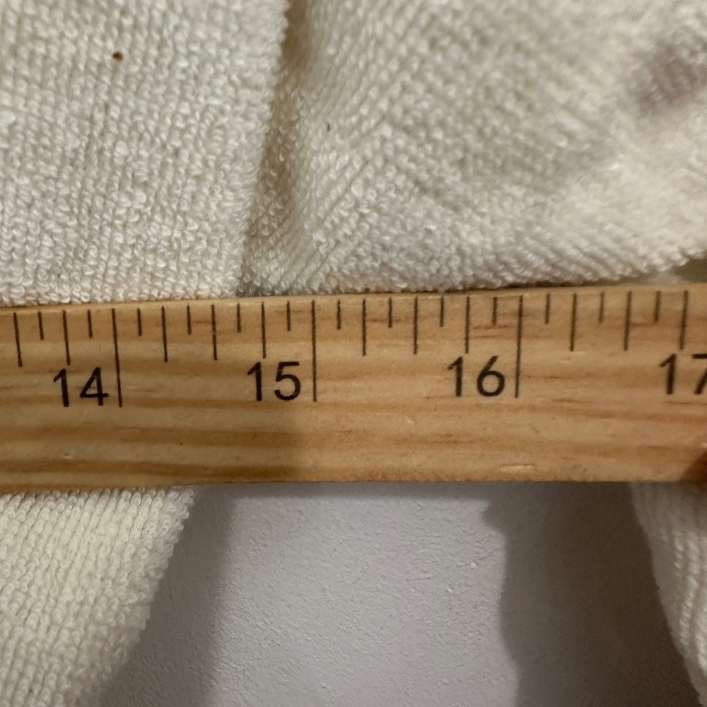 Cotton Terry Robe Cream Embroidered Rosebud Shawl Collar Cottagecore Tolga OS - Picture 10 of 10
